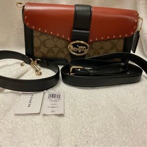 Coach Georgie shoulder /crossbody bag in colorblock signature canvas with rivet